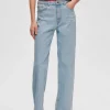 Jeans>SELECTED LIGHT WASH HØJTALJEDE JEANS Blue