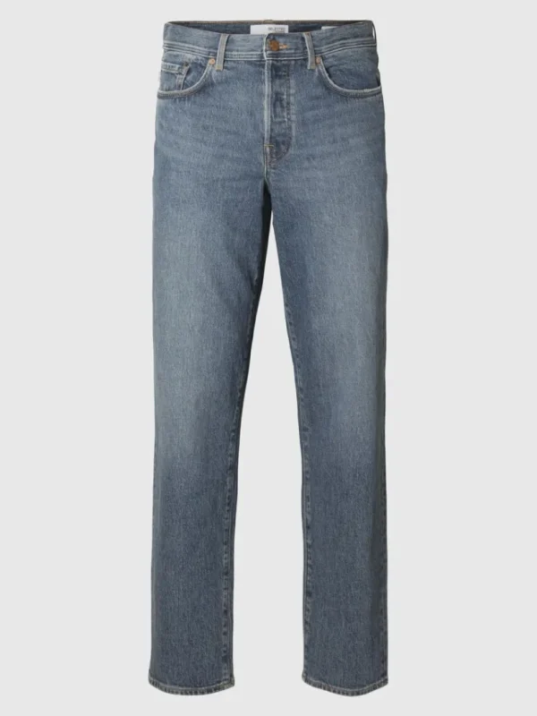 Jeans>SELECTED LIGHT WASH REGULAR TAPERED-FIT JEANS Blue