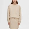 Hættetrøjer & Sweatshirts>SELECTED LOGO-BRODERET SWEATSHIRT Beige