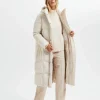 Overtøj>SELECTED LONGLINE RE:DOWN® PUFFERJAKKE Beige