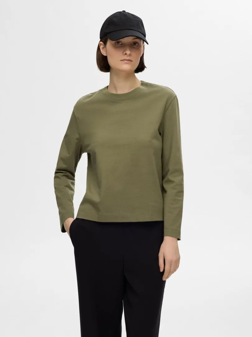 longsleeved_boxy_tshirt_0-1.webp T-shirts>SELECTED LONG-SLEEVED BOXY T-SHIRT Green