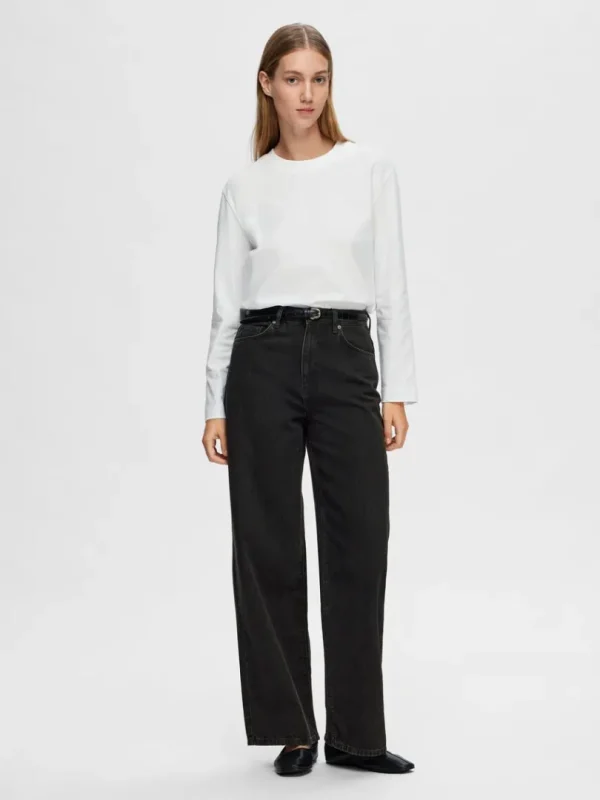 T-shirts>SELECTED LONG-SLEEVED BOXY T-SHIRT White