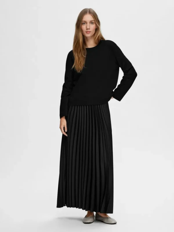 T-shirts>SELECTED LONG-SLEEVED BOXY T-SHIRT Black