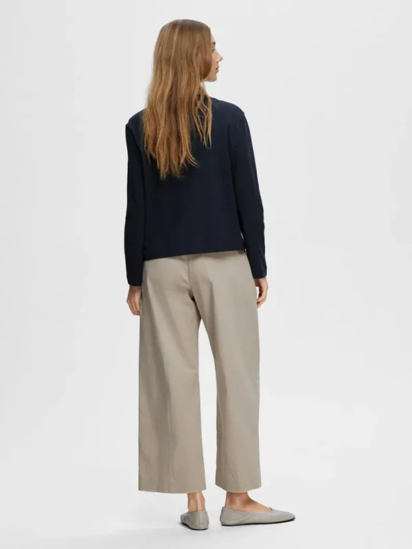 T-shirts>SELECTED LONG-SLEEVED BOXY T-SHIRT Blue