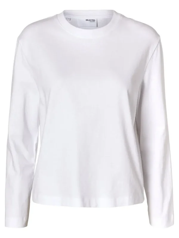 T-shirts>SELECTED LONG-SLEEVED BOXY T-SHIRT White