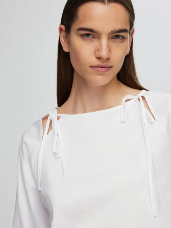Toppe Og Bluser>SELECTED LOOSE BLUSE MED 3/4-ÆRMER White
