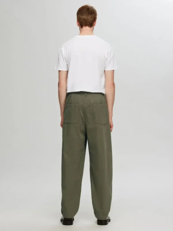 Bukser>SELECTED LOOSE BUKSER MED BARREL-FIT Green
