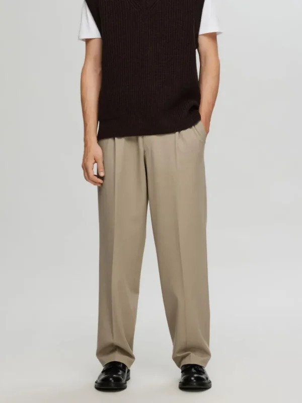 Bukser>SELECTED 220 LOOSE FIT BUKSER Beige