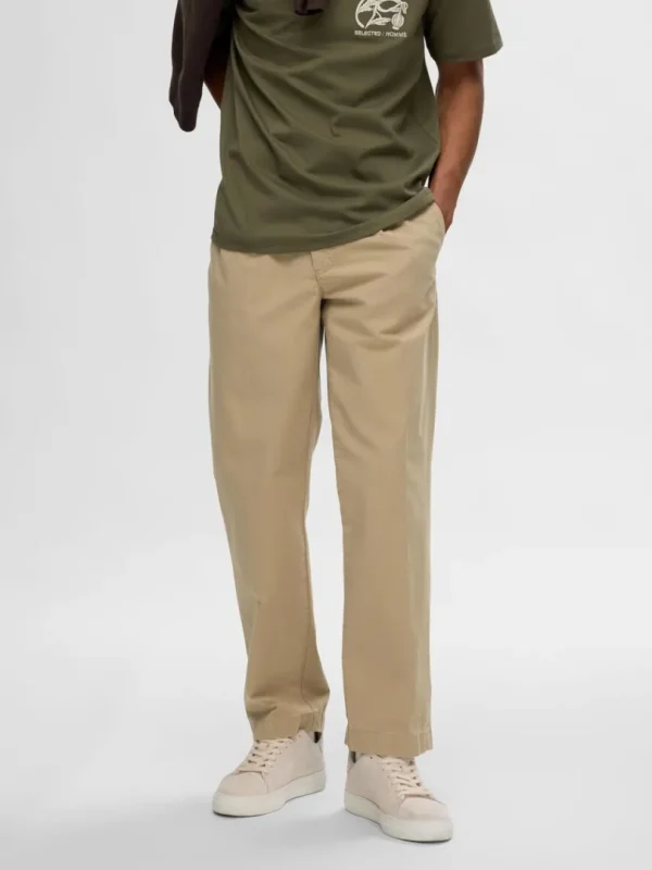 Bukser>SELECTED 220 LOOSE FIT CHINOS Beige