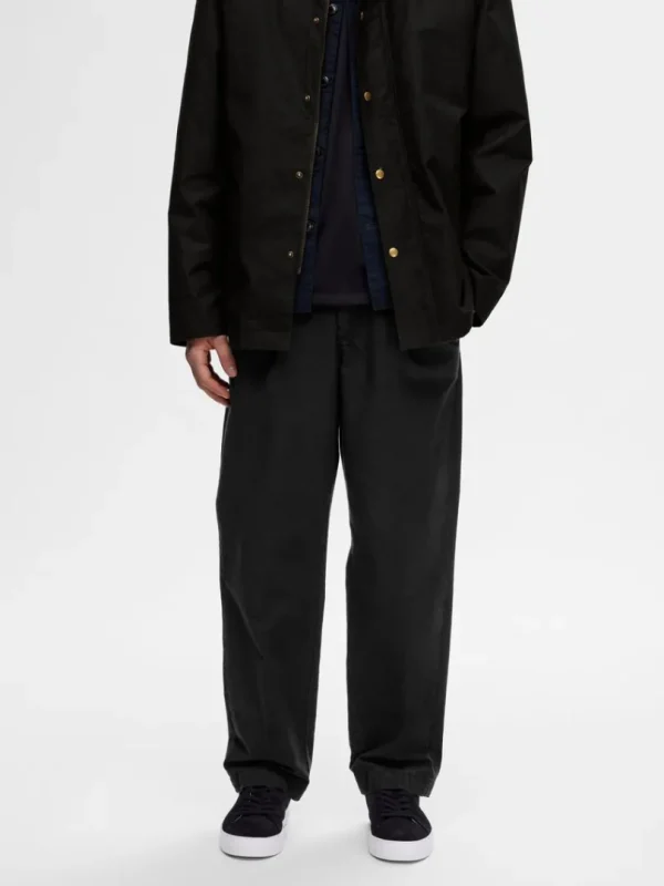 Bukser>SELECTED 220 LOOSE FIT CHINOS Black