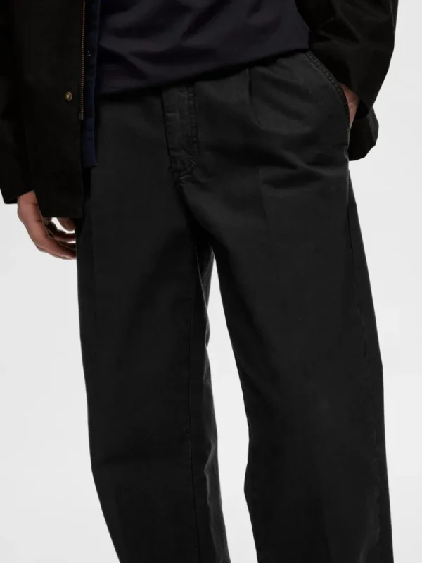 Bukser>SELECTED 220 LOOSE FIT CHINOS Black