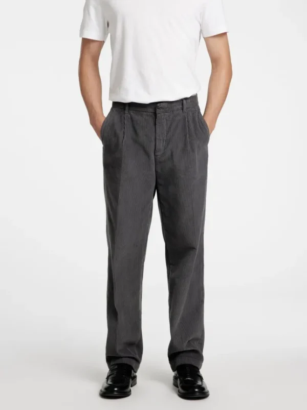 Bukser>SELECTED 220 LOOSE FIT FLØJLSBUKSER Grey