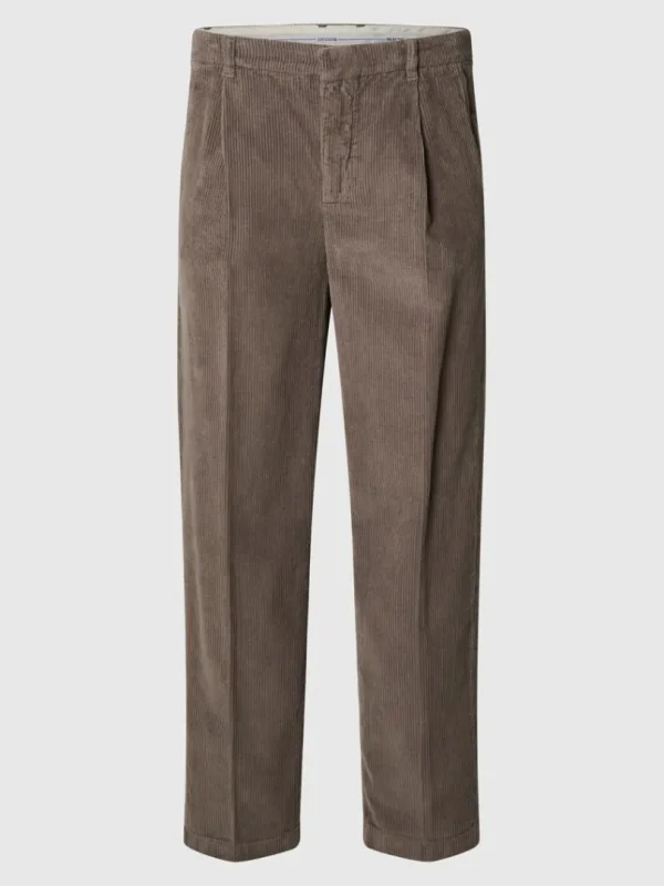 Bukser>SELECTED 220 LOOSE FIT FLØJLSBUKSER Brown