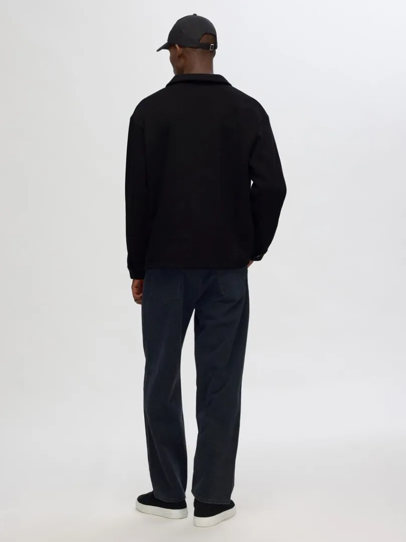 loose_fit_jakke_1.webp Skjorter>SELECTED LOOSE FIT JAKKE Black