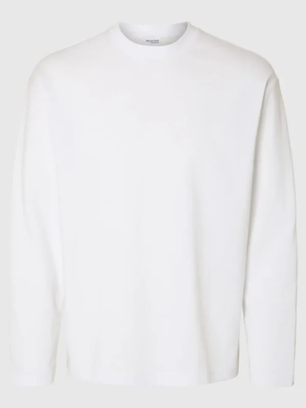 T-shirts>SELECTED LOOSE FIT LANGÆRMET T-SHIRT White