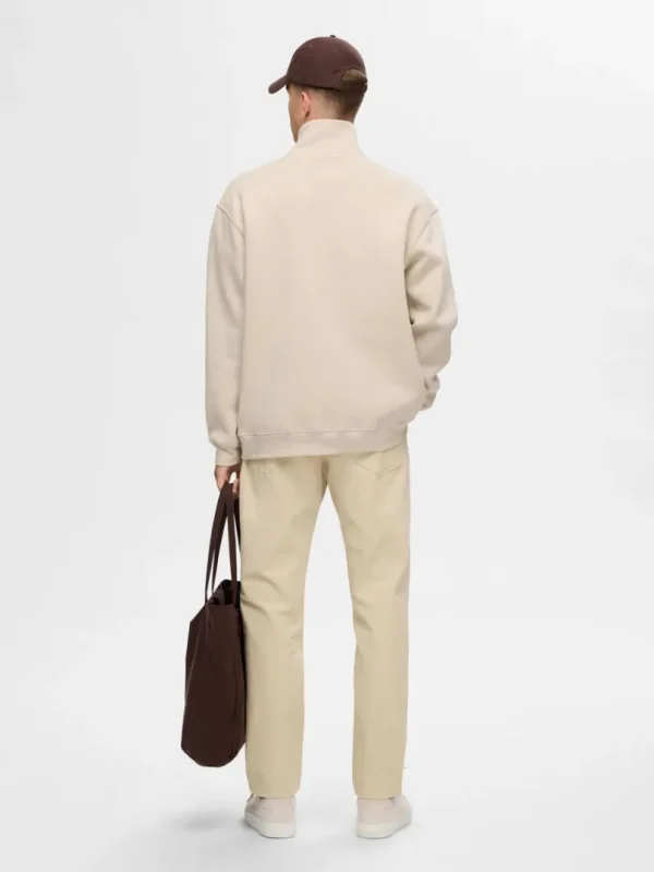 Hættetrøjer & Sweatshirts>SELECTED LOOSE FIT MED LYNLÅS SWEATSHIRT Beige