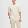 T-shirts>SELECTED LOOSE FIT MED PRINT BAGPÅ T-SHIRT White