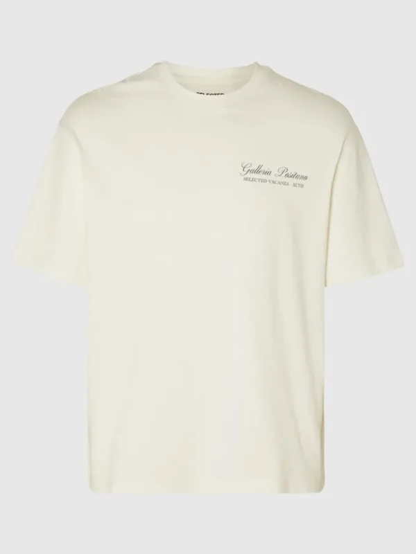 T-shirts>SELECTED LOOSE FIT MED PRINT BAGPÅ T-SHIRT White