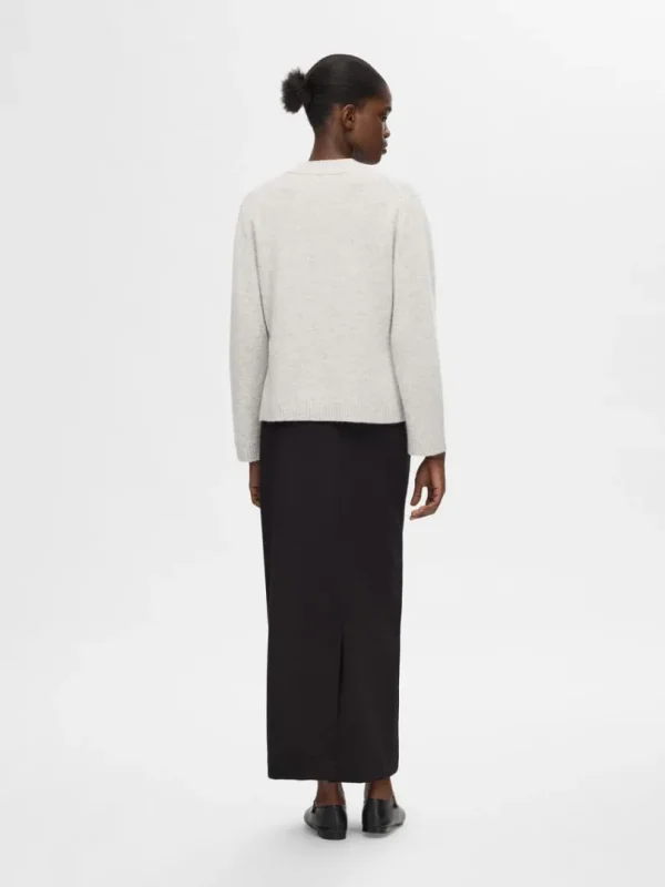 Strik>SELECTED LOOSE FIT STRIKKET CARDIGAN Grey