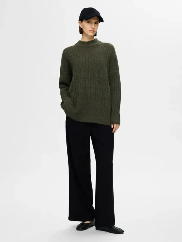 Strik>SELECTED LOOSE FIT STRIKTRØJE Green