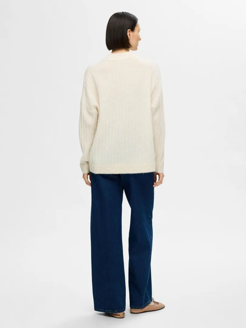 loose_fit_striktrje_4-1.webp Strik>SELECTED LOOSE FIT STRIKTRØJE Beige