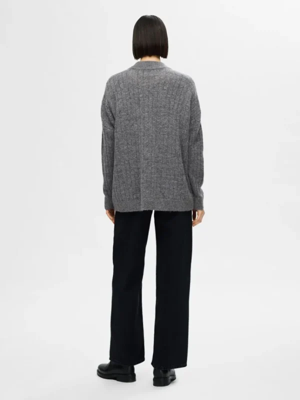 Strik>SELECTED LOOSE FIT STRIKTRØJE Grey