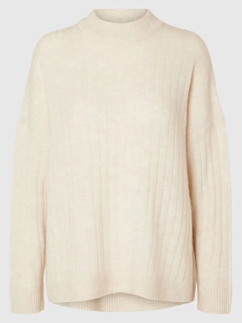 loose_fit_striktrje_5-1.webp Strik>SELECTED LOOSE FIT STRIKTRØJE Beige