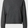 Strik>SELECTED LOOSE FIT SWEATER MED RUND HALS Grey