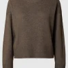 Strik>SELECTED LOOSE FIT SWEATER MED RUND HALS Brown