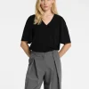 Toppe Og Bluser>SELECTED LOOSE FIT TOP MED V-HALS Black