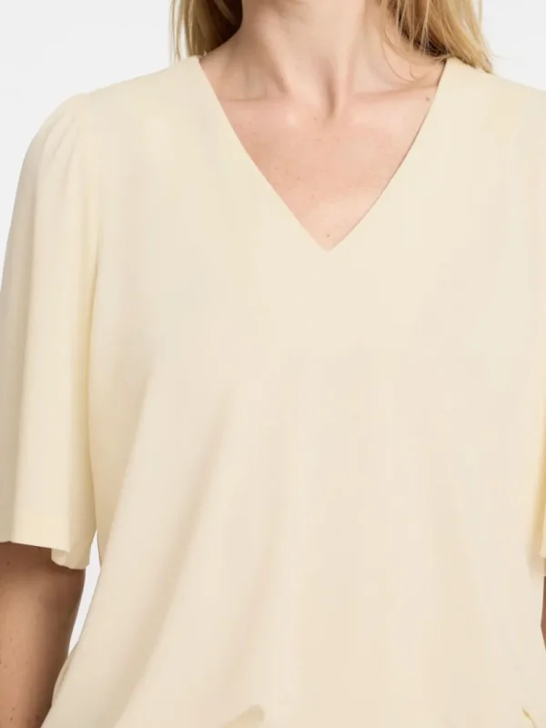 Toppe Og Bluser>SELECTED LOOSE FIT TOP MED V-HALS Beige