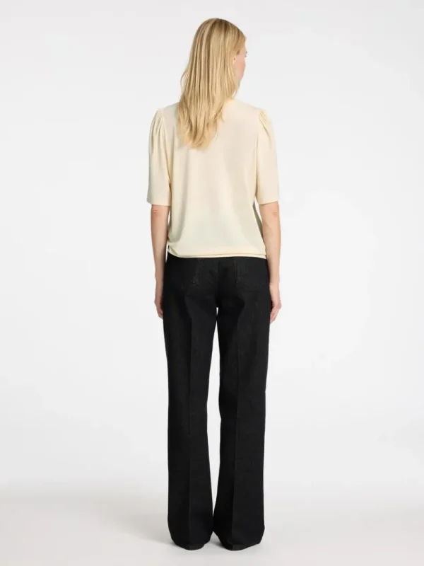 Toppe Og Bluser>SELECTED LOOSE FIT TOP MED V-HALS Beige