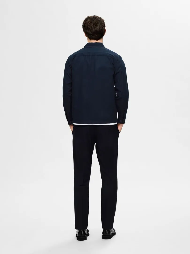 ls_bomuld_overshirt_1.webp Overtøj | Skjorter>SELECTED LØS BOMULD OVERSHIRT Blue