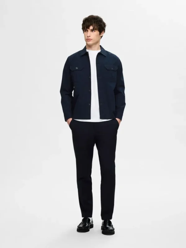 Overtøj | Skjorter>SELECTED LØS BOMULD OVERSHIRT Blue