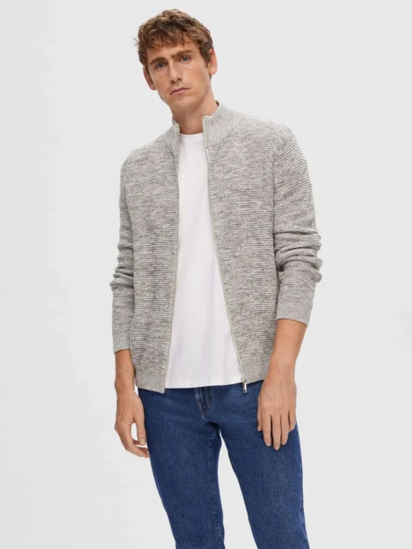 Strik>SELECTED LYNLÅS CARDIGAN Grey