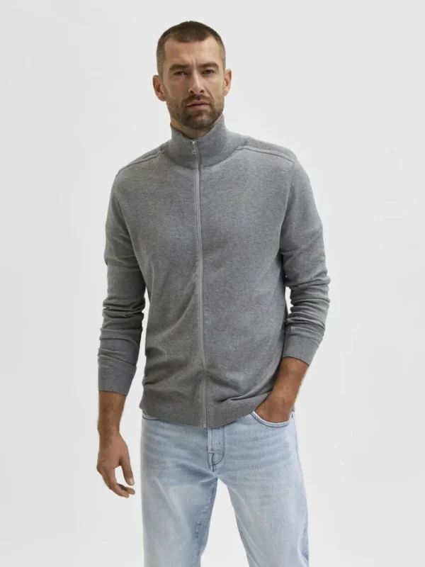 Strik>SELECTED LYNLÅS CARDIGAN Grey