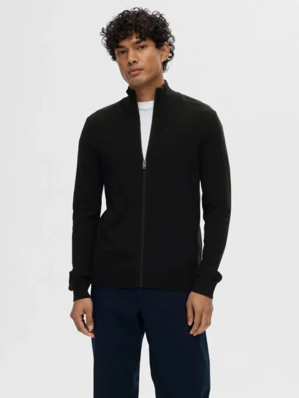 Strik>SELECTED LYNLÅS CARDIGAN Black