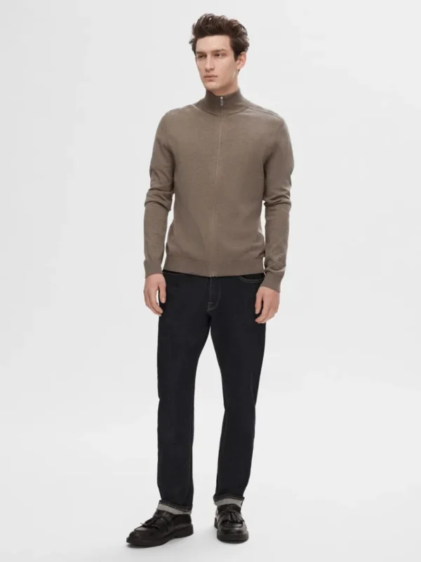 Strik>SELECTED LYNLÅS CARDIGAN Brown