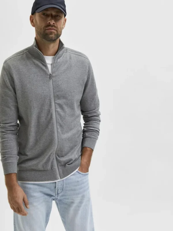 Strik>SELECTED LYNLÅS CARDIGAN Grey