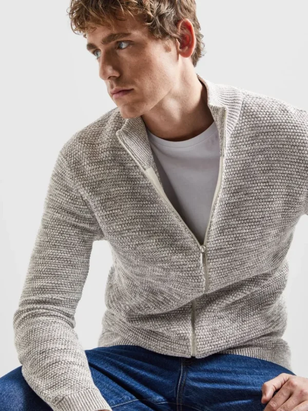 Strik>SELECTED LYNLÅS CARDIGAN Grey