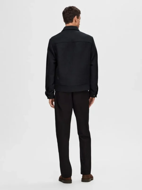 Overtøj>SELECTED LYNLÅS KORT JAKKE Black