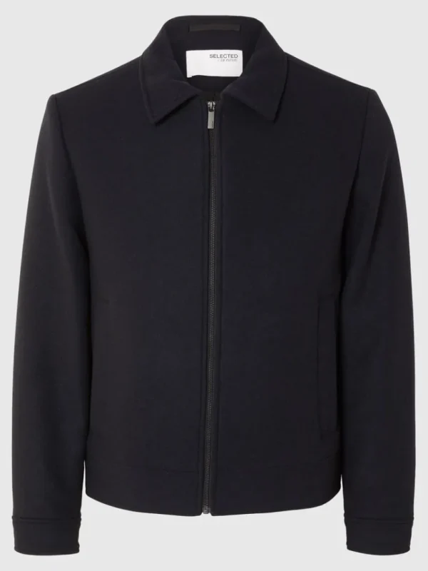 Overtøj>SELECTED LYNLÅS KORT JAKKE Blue