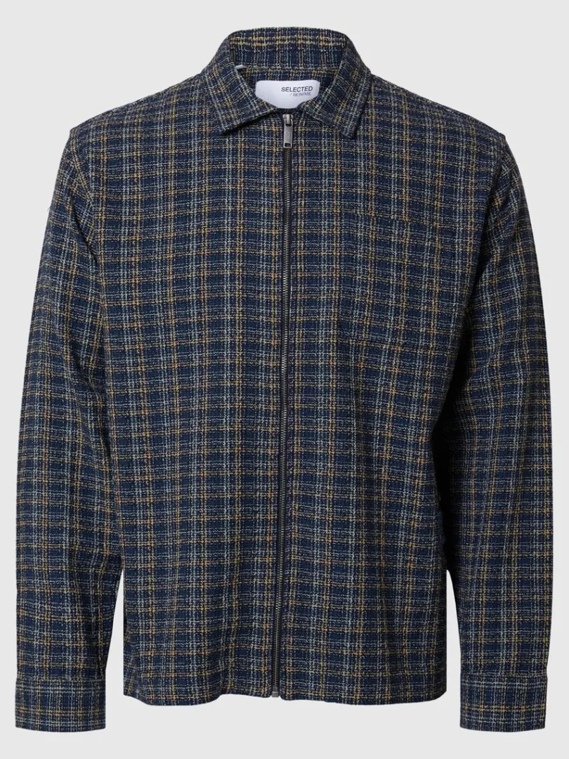 lynls_overshirt_0.webp Overtøj | Skjorter>SELECTED LYNLÅS OVERSHIRT Blue