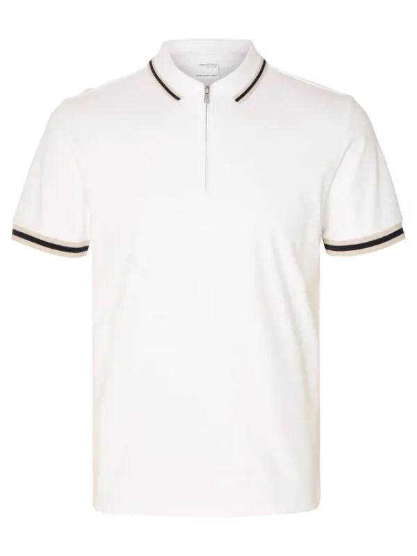 Poloer>SELECTED LYNLÅS POLO White
