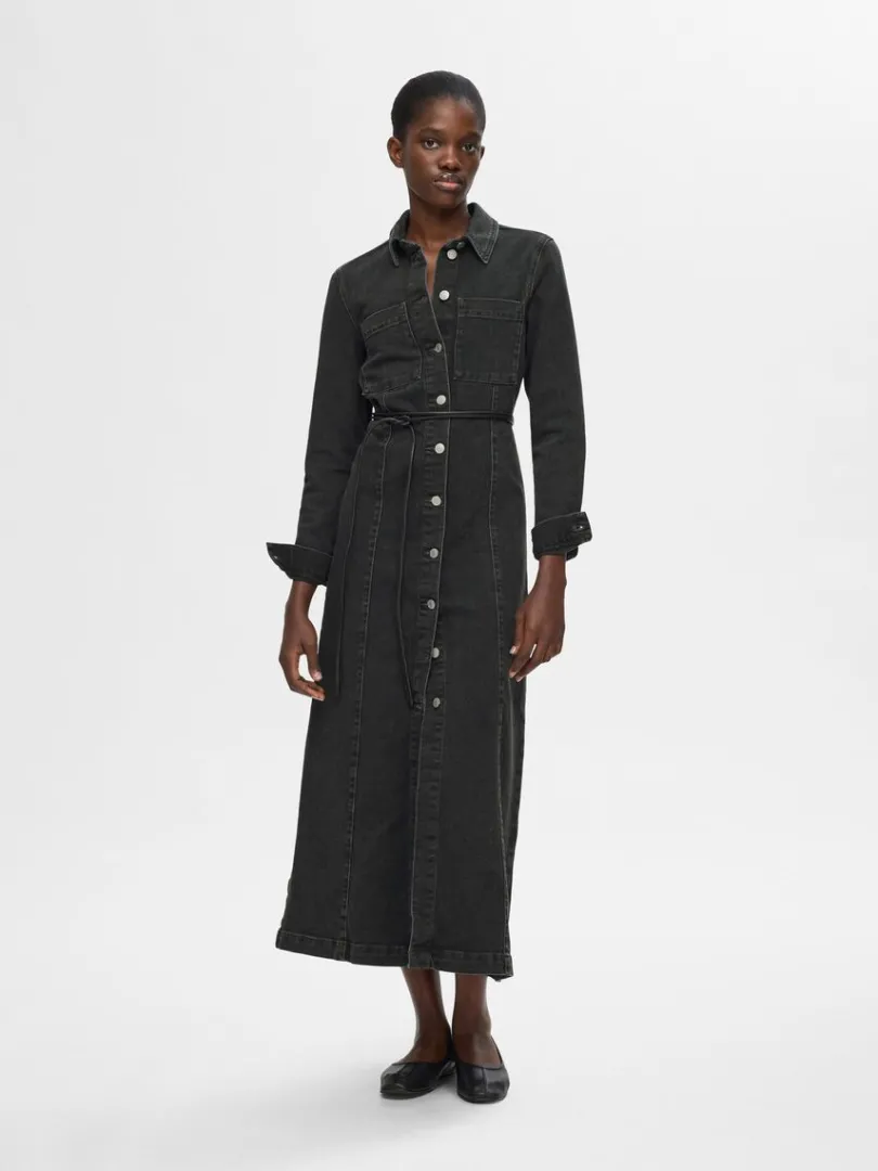 maxi_denimkjole_0.webp Kjoler>SELECTED MAXI DENIMKJOLE Black