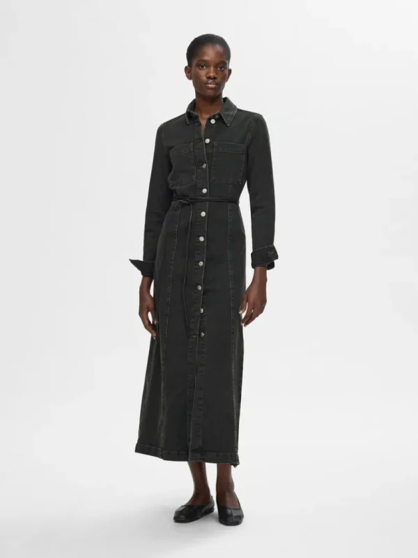 Kjoler>SELECTED MAXI DENIMKJOLE Black