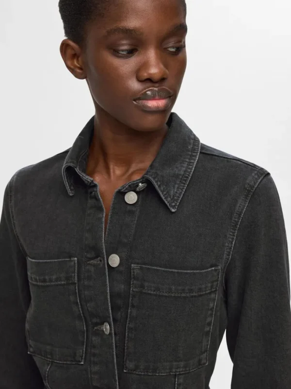 Kjoler>SELECTED MAXI DENIMKJOLE Black