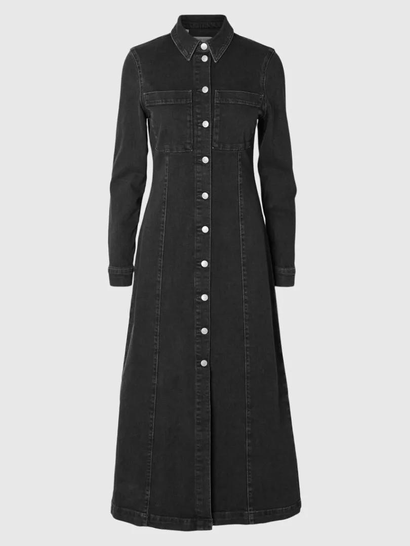 maxi_denimkjole_5.webp Kjoler>SELECTED MAXI DENIMKJOLE Black