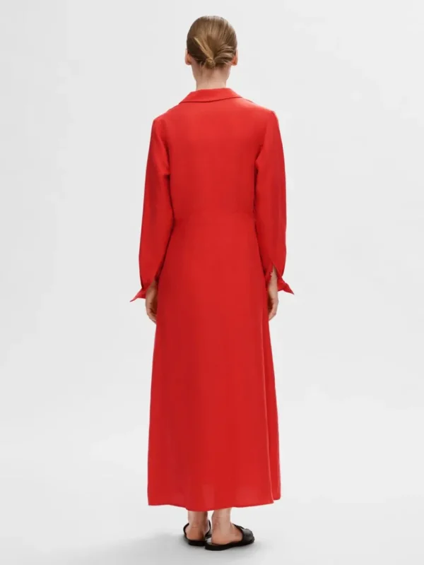 Kjoler>SELECTED MAXI SKJORTEKJOLE Red