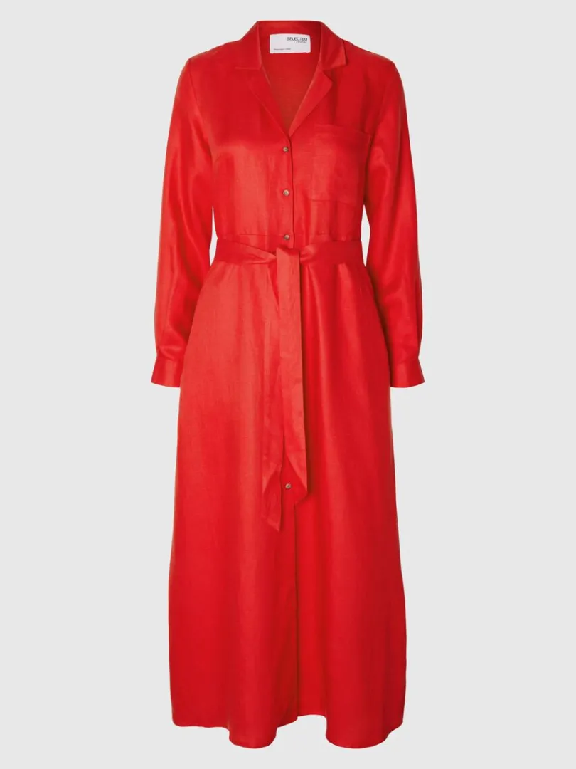 maxi_skjortekjole_5.webp Kjoler>SELECTED MAXI SKJORTEKJOLE Red